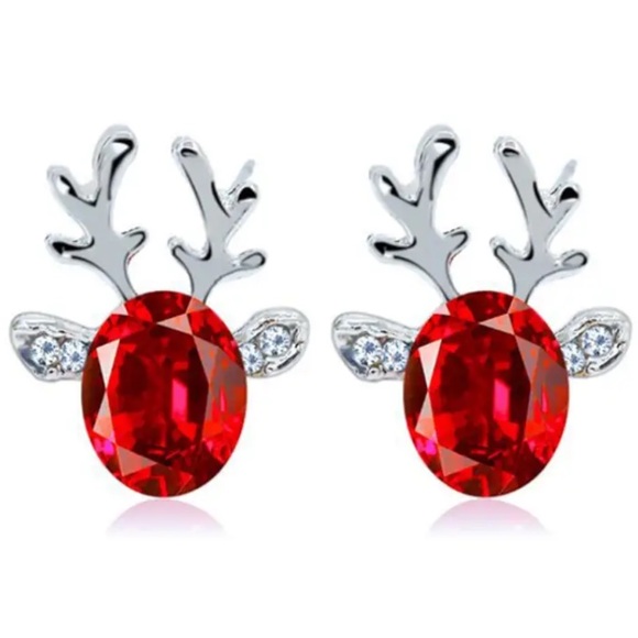 🆕 red reindeer earrings - Picture 1 of 4